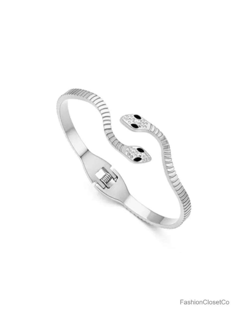Adjustable Silver Plated Snake Bracelet - Lightweight Brass Snake Chain Jewelry